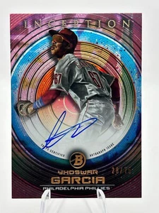 YHOSWAR GARCIA 2022 BOWMAN INCEPTION FUCHSIA AUTO 28/75 PHILLIES #PA-YG C - Picture 1 of 2