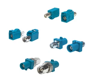 Adaptateur Fakra Type Z (Bleu Eau) vers SMA Mâle/Femelle 50Ω Max 6,0GHz - Photo 1 sur 9