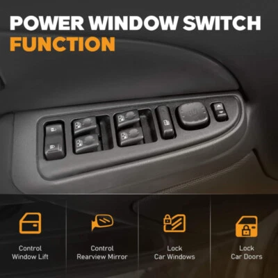 Interruptor de janela de energia Left Master para Chevrolet Avalanche 1500 2003-2006 para GMC - Imagem 1 de 4