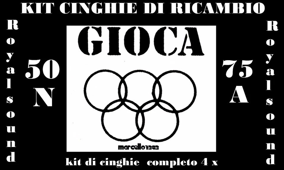 ★KIT CINGHIE DI RICAMBIO 4 x PROIETTORE S.8 mm GIOCA ROYAL SOUND 50/N & 75/A★ - Immagine 1 di 1