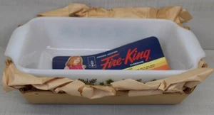 Anchor Hocking Fire King Green Meadow #441 Ovenware 5 x 9 Loaf Baking Dish NOS - Bild 1 von 9