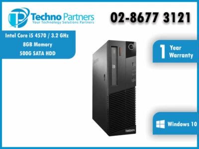 Lenovo Think Centre M93P Intel Core 4th Gen i5-4570 Desktop 8G 500G 1Yr Warranty - image 1 of 2