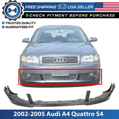 Cenefa de parachoques delantero imprimada con paquete deportivo para 02-05 Audi A4 A4 Quattro S4 Foto 1 de 4