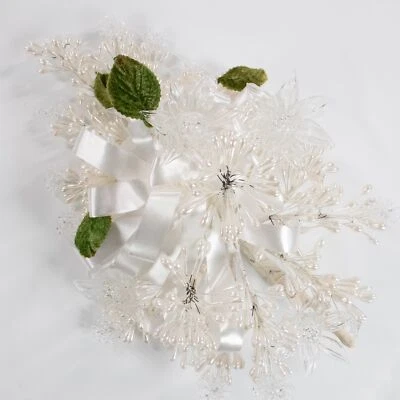 老式古董新娘花卉花束蜡花吹玻璃花婚礼 — 第 1/4 张图片