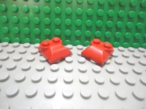 Lego 2 Red 2x2 Curved Smooth Slopes with 2 top studs car truck NEW - Picture 1 of 1