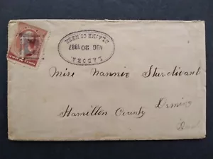 Nebraska: Ladora 1887 Cover, Violet Sawtooth Blaine County Cancel, Scarce DPO - Picture 1 of 3