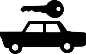 Rent A Car Symbol 1 Farbe Fenster Wand Vinyl Aufkleber Sticker gedruckt - Bild 1 von 5