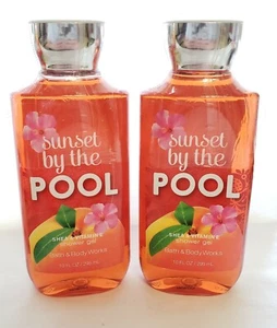 2 BATH AND BODY WORKS SUNSET BY THE POOL BODY WASH SEALED BOTTLES (W) - Picture 1 of 2