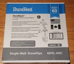 DuraVent DVL DuraBlack Single-Wall Stove Pipe 6" CHIMNEY ADAPTER 6DVL-ADC - Picture 1 of 5