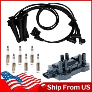Set Of Ignition Coil +Spark Plug +Wire For Chevrolet GMC Pontiac Saturn UF434 - Picture 1 of 21
