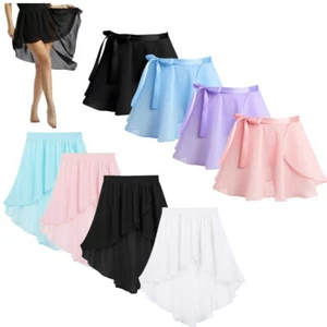 Girls Lyrical Dance Skirt Chiffon Kids Ballet Dancewear Dress High-Low Costume - Picture 1 of 44