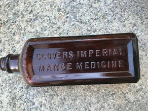 Vintage antike 20er Jahre Kleeblätter Imperial Räude Medizin braune Flasche New York 6,5 Unzen - Bild 1 von 7