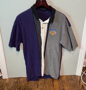 Vintage Y2K Antigua LA Lakers Polo Golf Shirt Men’s XL 2000 NBA Champions Purple - Picture 1 of 6