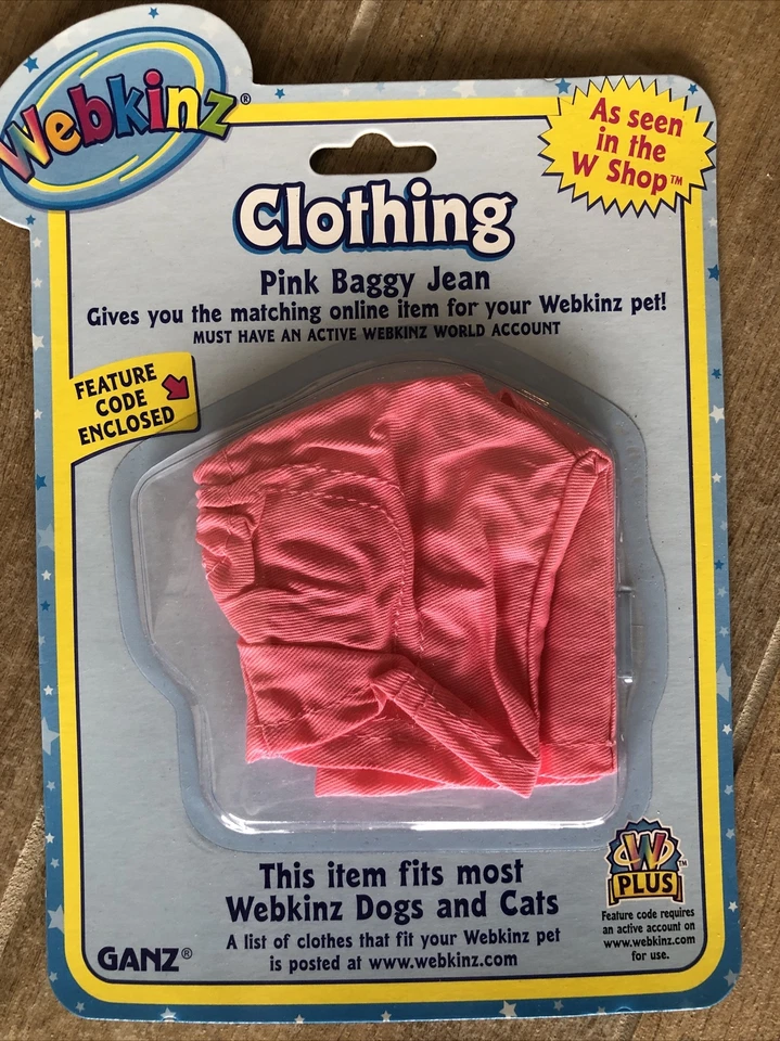 AT pink Baggy Pants fits most WEBKINZ cat dog pet CLOTHING new with code - Image 1 of 1