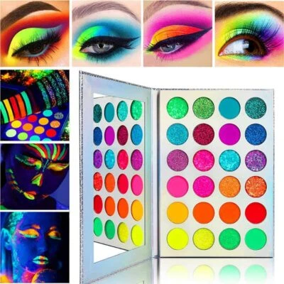 GlitzyGurl Compact Neon Pigment Glitter Eye Shadow Palette 24 Shade & Mirror Set - Image 1 of 4