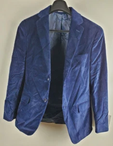 Giacca blazer uomo Alfani taglia 36S velluto navy slim fit due bottoni - Foto 1 di 11