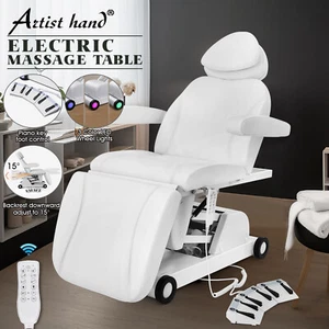 Artist hand White Electric Facial Bed Massage Table Chair Beauty Tattoo w/Remote - Picture 1 of 24