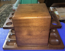DECO Wooden Pipe Humidor and Holder Vintage Holds Six Pipes