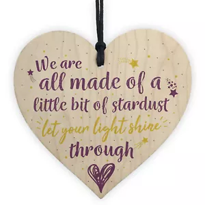 Inspirational Friendship Family Birthday Gift Wooden Heart Love Sign Thank You - Picture 1 of 8