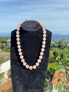 Collana In Argento 800 Quarzo Rosa - Foto 1 di 2