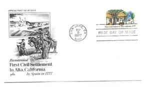 1725 First Civil Settlement in Alta California ArtCraft FDC - Picture 1 of 1