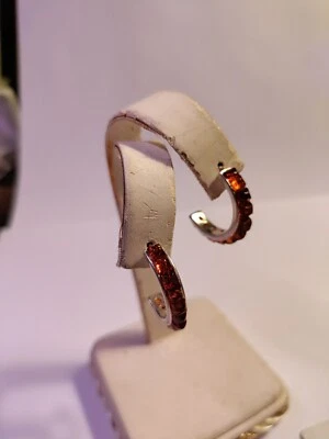 出售纯银琥珀Demi环状耳环 — 第 1/4 张图片