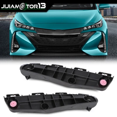 Par de retenedores de parachoques delantero negro izquierdo y derecho aptos para Toyota Prius 2016-2018 Foto 1 de 4
