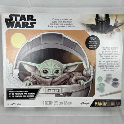 PaintWorks Grogu Star Wars Paint by Number Disney Mandalorian Open Original Box - Image 1 of 4
