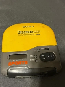 VTG Sony Sports Discman D-421SP Portable CD Player Yellow Gray ( Read ) - Picture 1 of 8