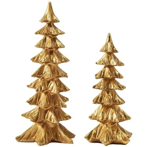 Goldene Christbaumfiguren, 2er Set moderne Tischweihnachtsbäume, elegante R... - Bild 1 von 7
