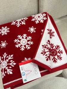(1) CARO Holiday Collection Badetuch Schneeflocke rot weiß wendbar ~Neu~ - Bild 1 von 4