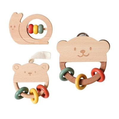 Wooden Baby Rattle Musical Instrument Kids Musical Toys for Kids Girls Baby - Image 1 of 4