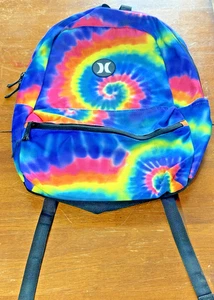 Hurley Tie Dye Rucksack Rainbow Spiral Print Surf Skate Rave Schultasche gebraucht - Bild 1 von 5