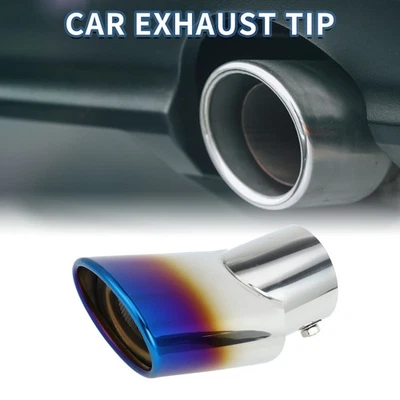 1Pc Curved Slant Exhaust Tip  2.8" for Land Rover Range Rover 02-10 Burnt Blue Foto 1 de 4