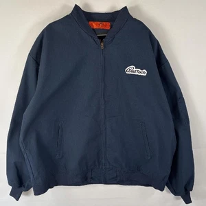 Red KAP XXXL Navy Work Jacket Full Zip Company Logo Thick Cotton/poly Used - Picture 1 of 7