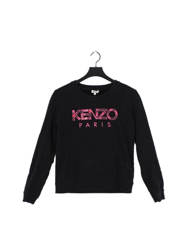 Kenzo Felpa Donna con Cappuccio L Nero 100% Cotone Pullover