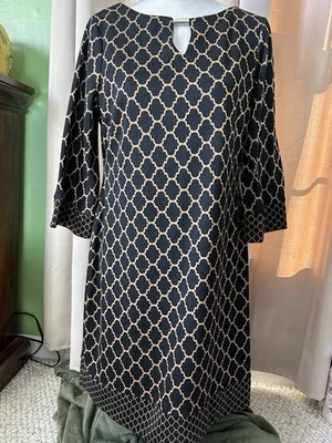 Vestido para mujer negro y marrón mangas 3/4 talla 12 RN Studio By Ronni Nicole vestido Foto 1 de 4