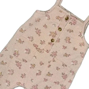 Nicole Miller Bebé Niña Rosa Floral Jersey Mameluco Boho Cottagecore 6-9 Meses - Imagen 1 de 8