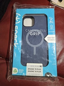 Speck CandyShell Grip Magsafe Custodia Telefono per iPhone 14 15 Plus, Blu - Foto 1 di 3