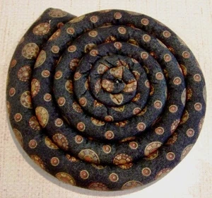 VINTAGE SCHWERER UNTERSETZER KOCHPLATTE STOFF UNTERSETZER HALTER SCHWARZ & GOLD - Bild 1 von 1