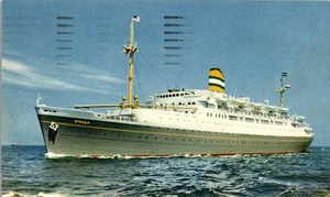 Alte Postkarte S.S. Ryndam der Holland-America Line Passagierschiff 1957 - Bild 1 von 3