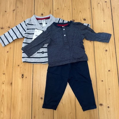 Set Hose Shirt Jacke Baby Jungen Blau Baumwolle C&A Blau Gr. 68 Neu - Bild 1 von 4