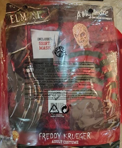 Nightmare On Elm Street FREDDY KRUEGER Adult Costume Shirt Mask NEW MIP SIZE XL - Picture 1 of 23
