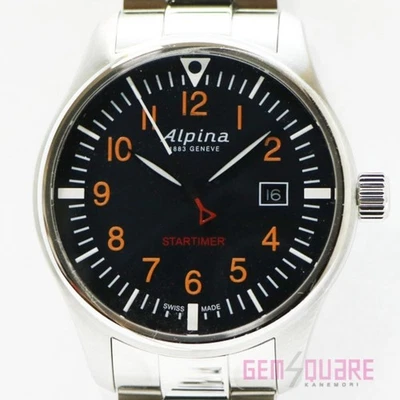 Alpina Startimer Quartz Watch AL 240N4S6B Black Dial 42mm Case Leather - Image 1 of 4