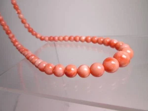 Genuine Coral Bead Necklace 6mm 48.5cm 32g - Picture 1 of 3