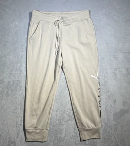 PINK Victoria's Secret Sweatpants Womens Large Cream Joggers Cozy Athleisure - Picture 1 of 9