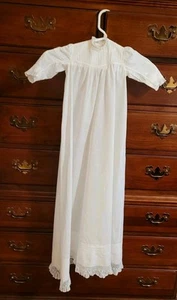 Antique Victorian? Baptism Gown Lace Collar Cuffs Pintucks Button Back READ - Picture 1 of 24