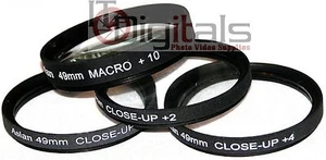 49mm +1 +2 +4 & MACRO +10 CLOSEUP LENS FILTERS SET KIT 49 mm Asian Camera - Picture 1 of 2