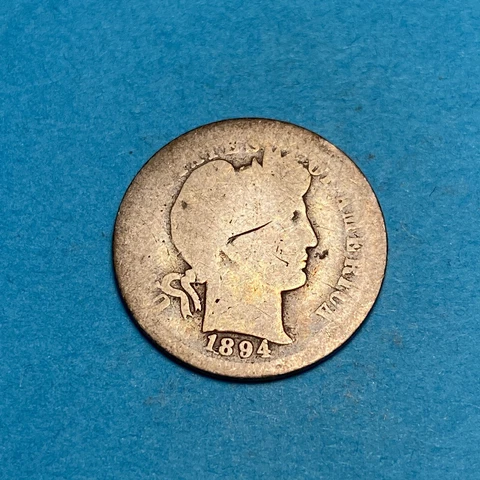 (1) BETTER DATE Beautiful Antique 1894-O Barber Dime ALMOST GOOD Cover