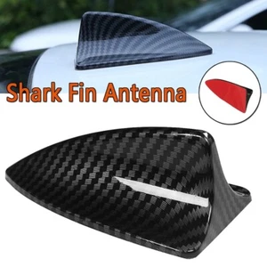 Universal Carbon Fiber Look Shark Fin Roof Auto Antenna Aerial Decoration Trim - Picture 1 of 12